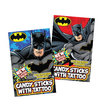 Batman and Superman Candy Sticks
