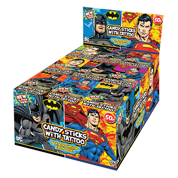 Batman and Superman Candy Sticks